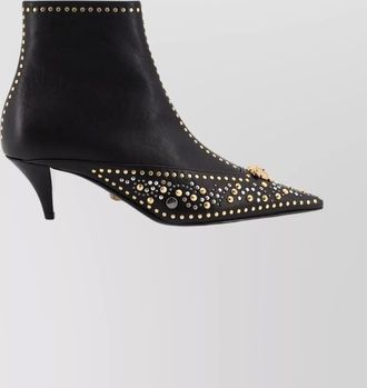 Versace leather studded ankle boots