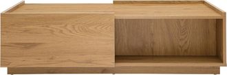 Miliboo Miliboo - Mesa De Centro Con Almacenaje Y Acabado Roble Claro, 2 Cajones 120 Cm Madero
