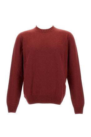 Gran Sasso Italian Cashmere Crew Neck Sweater With Ribbed Detailing