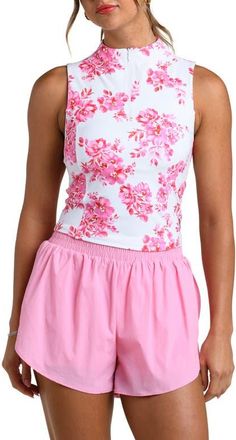 La Blanca Rose Rally Sleeveless Half Zip Top in White at Nordstrom, Size X-Large