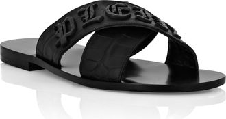 Philipp Plein Platte Sandalen Gothic Plein