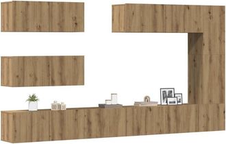 vidaXL Vidaxl - Mueble Para Tv De Pared Madera Contrachapada Artesanal 7 Piezas