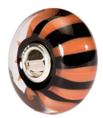 Trollbeads Womens Glass Bead Charm In Coral Stripe
