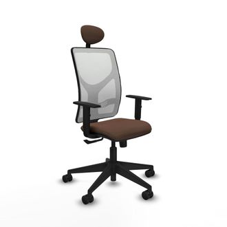 Piqueras y Crespo Silla De Oficina Con Cabecero Motilla Piqueras Y Crespo 1d066n1 Blanco Marr&oacute;n Oscuro