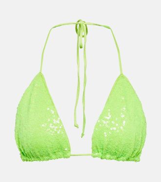 Norma Kamali Top Bikini con paillettes