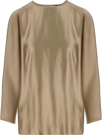 Giorgio Armani Satin-finish Long-sleeve Top