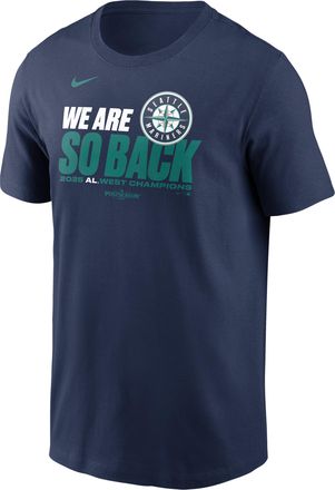 Nike Seattle Mariners 2025 American League West Champions Nike Mens MLB T-Shirt in Blue | N19944BMVW-YTD