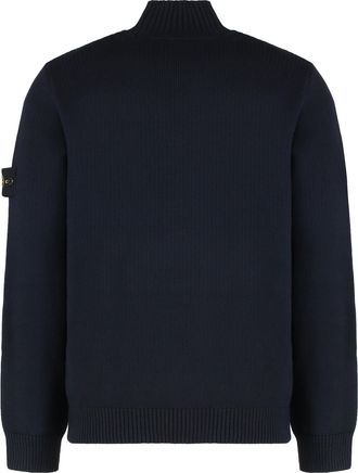 Stone Island Mens Cotton Turtleneck Sweater Blue