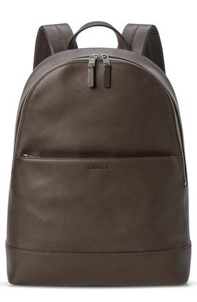 Shinola Canfield Pebble Leather Backpack in Espresso at Nordstrom