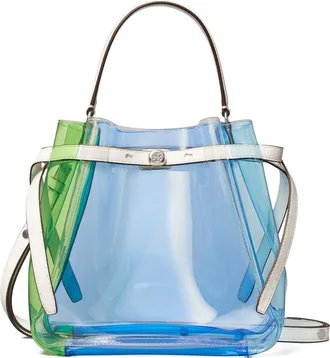 Tory Burch Colorblock Clear Bucket Bag in The Pool Blue at Nordstrom