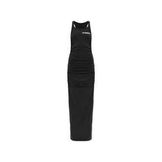 Misbhv Lange Jurk Met Een Rugsplit - Dames - Maxi kleedjes - Zwart - L - Katoen - Kleedjes
