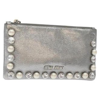 Miu Miu Pre-owned Leather pouches - Dames - Vintage Clutch - Grijs - ONE Size - Leer - Vintage