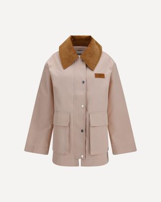 Ganni Twill Jacket with suede details Female XXS-XS