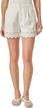 English Factory Embroidered Linen & Cotton Shorts in Off White at Nordstrom, Size X-Small