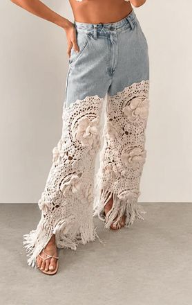 Giuseppe Di Morabito Denim Crochet Jeans In Blue