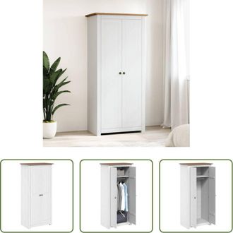 vidaXL Guardaroba - Armadio Bianco 80x50x171,5 cm Legno Massello Pino Panama Range