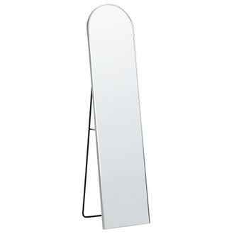 Beliani Beliani - Espejo De Pie De Metal Plateado Con Apoyo 36x150 Cm Moderno Bagnolet