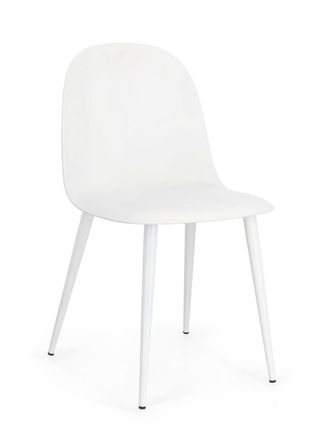 BIZZOTTO Silla de comedor de acero blanco y polipropileno