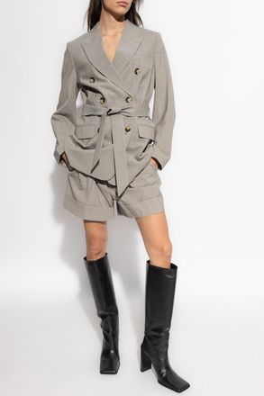 Rag & Bone Pleated Shorts, Womens, Grey