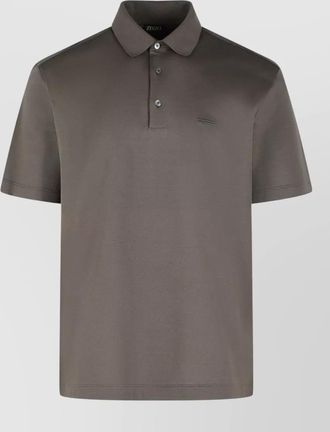 Ermenegildo Zegna cotton shirt polo collar short sleeves