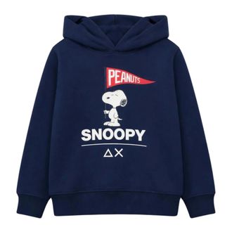Sun 68 Logo Print Hoodie - male - Sun68 - Kids Sweatshirts - Blue - 4 Y - Kids