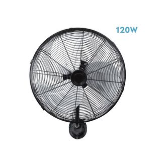 Fabrilamp Ventilador De Pared 120w Negro Plata 50cm 3 Velocidades Orientable Y Oscilante Arrecife