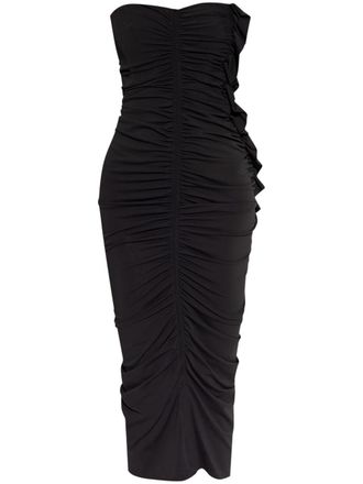 The Attico ruched midi dress - Black