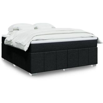 vidaXL Vidaxl - Cama Box Spring Con Colch&oacute;n Tela Negro 180x200 Cm