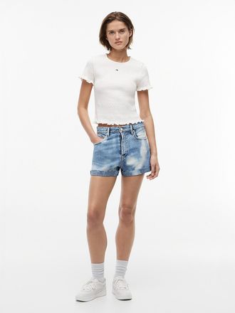 Tommy Hilfiger Womens Tommy Jeans Cuffed Denim Short - Blue - 27