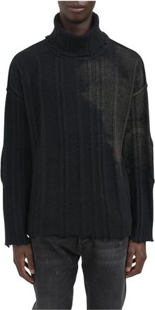 Isabel Benenato Maglia Collo Alto Misto Cashmere - Heren - Coltruien - Zwart - L - Kasjmier - Truien & Vesten
