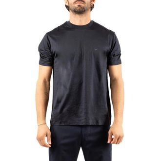 Emporio Armani Katoenmix T-shirt - Heren - T-shirts - Blauw - M - Katoen - Tops