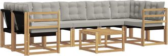 vidaXL Conjunto De Sof&aacute;s De Exterior 8 Uds. Blanco Y Gris Claro Vidaxl