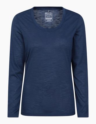 Mountain Warehouse Womens Mountain Warehouse Womens/Ladies Agra Slub Long-Sleeved Top - Navy - Size: 20