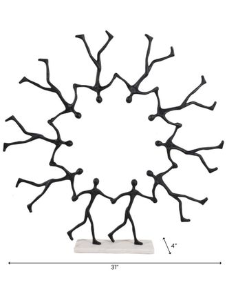 Sagebrook Home 32X31in Men Walking In Ring Sculpture