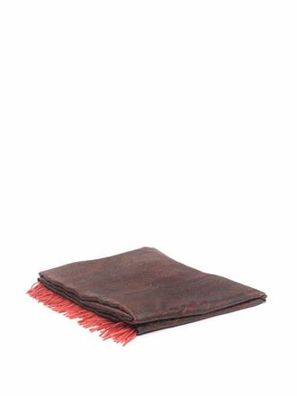 Etro Home paisley-print cashmere throw - unisex - Silk/Cashmere - One Size - Orange
