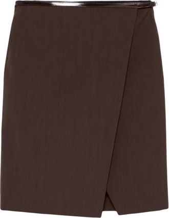 Philosophy di Lorenzo Serafini Rokken, Dames, Bruin, S, Wol, Gonna Portafoglio Wrap Skirt