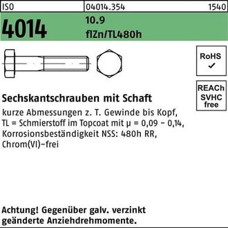 OEM Tornillo Hexagonal Iso 4014 V&aacute;stago M8x50 10.9 Flznnc 480h-l 200st