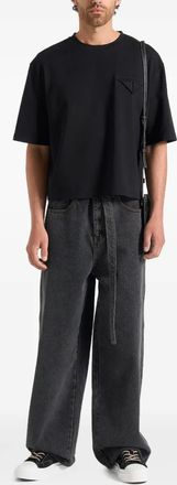 Mani&egrave;re De Voir T-shirt Leon crop boxy - Nero