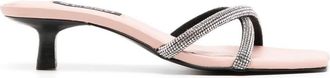 Senso Tatiana II crystal embellished sandals - women - Crystal/Artificial Suede/Resin - 36 - Silver