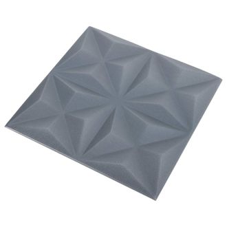 vidaXL Paneles De Pared 24 Pcs Origami Gris 50 X 50 Cm Espuma Xps Vidaxl
