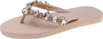 Generic Sparkly Sandals for Women,Womens Ladies Sandals Glitter Sliders Summer Thong Sandal Flat Sandal for Women Sparkly Shoes Flip-Flop,Beach Pool Shoes Non
