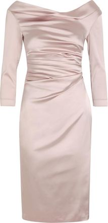 Talbot Runhof Gathered Satin Midi Dress - Pink - 42 (UK16 / XL)