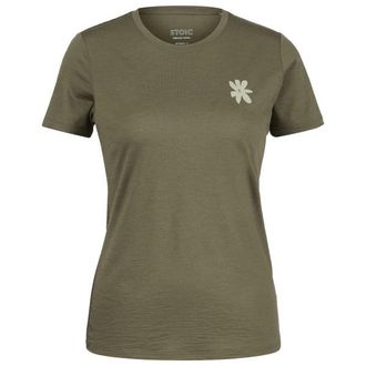 Stoic Merino155 LaholmSt. T-Shirt Daisy Flower Merinoshirt f&uuml;r Damen | oliv