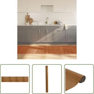 vidaXL vidaXL Tappeto rettangolare - Tappeto Rettangolare Marrone 80x400 cm in Bamb&ugrave;