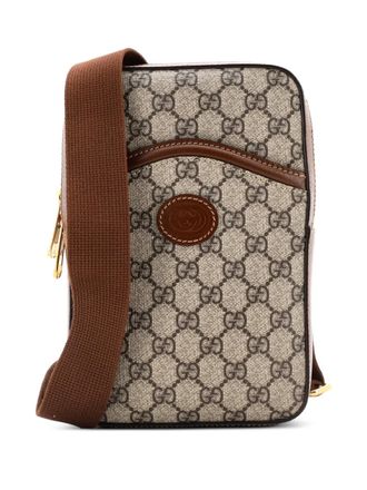 Gucci Interlocking G Patch Sling Bag GG Coated Canvas Small crossbody bag - Marrone
