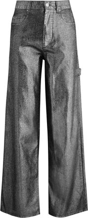 Isabel Marant Isabel Marant &eacute;toile Cover Metallic Wide-leg Jeans - Silver - 42 (UK14 / L)
