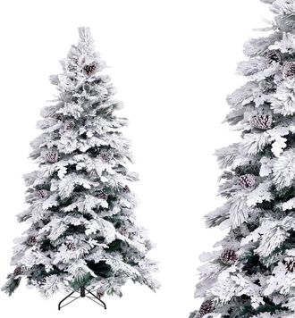 LOLAhome &Aacute;rbol de navidad pvc/pe verde y blanco con nieve