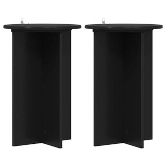 vidaXL Soporte De Plantas 2 Pcs Negro &Oslash;40 X 60 Cm Madera De Ingenier&iacute;a Vidaxl