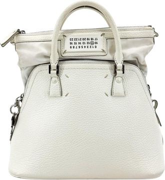Maison Margiela White Calfskin Leather 5Ac Small Crossbody (Authentic Pre- Loved)