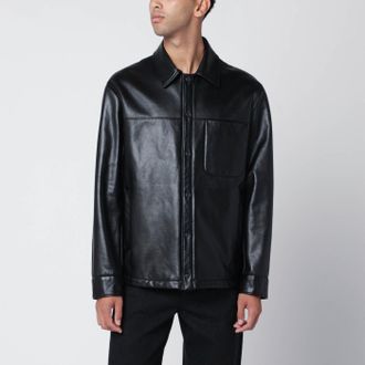 Salvatore Santoro Black leather overshirt
